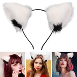 Maxbell Cat Ear Headband Headpiece Anime Accessories for Festival Lolita Women White