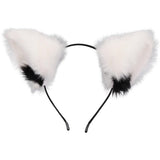 Maxbell Cat Ear Headband Headpiece Anime Accessories for Festival Lolita Women White