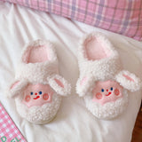 Maxbell Fashion Animal Slippers House Soft Comfy Winter Warm Plush white 36 to 37