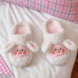 Maxbell Fashion Animal Slippers House Soft Comfy Winter Warm Plush white 36 to 37