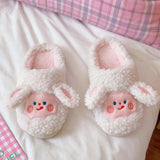 Maxbell Fashion Animal Slippers House Soft Comfy Winter Warm Plush white 38 to 39