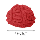 Maxbell Crochet Knit Beanie Hat Adult Kid Horrible Brain Prop Red Kid