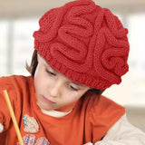 Maxbell Crochet Knit Beanie Hat Adult Kid Horrible Brain Prop Red Kid