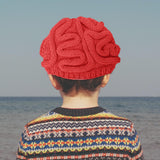 Maxbell Crochet Knit Beanie Hat Adult Kid Horrible Brain Prop Red Kid