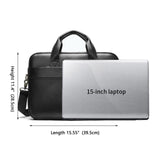 Maxbell Men's Business Briefcase Bag Leather Shoulder Messenger for Computer Office Black
