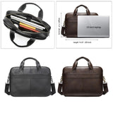 Maxbell Men's Business Briefcase Bag Leather Shoulder Messenger for Computer Office Black