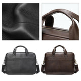 Maxbell Men's Business Briefcase Bag Leather Shoulder Messenger for Computer Office Black