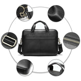 Maxbell Men's Business Briefcase Bag Leather Shoulder Messenger for Computer Office Black