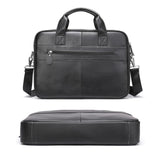 Maxbell Men's Business Briefcase Bag Leather Shoulder Messenger for Computer Office Black