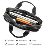 Maxbell Men's Business Briefcase Bag Leather Shoulder Messenger for Computer Office Black