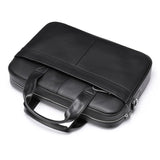 Maxbell Men's Business Briefcase Bag Leather Shoulder Messenger for Computer Office Black