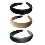 Maxbell Classic Sponge Thick Headbands Puffy Hairbands Headwear for Women Black