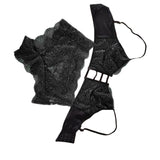 Maxbell Bra Set Panty Underwear Suit Lingerie Briefs for Girls Lady Female XXL Black