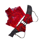 Maxbell Bra Set Panty Underwear Suit Lingerie Briefs for Girls Lady Female L Red