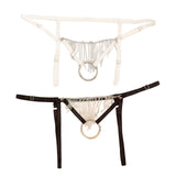 Maxbell Men's G-String Thongs String Metal O-Ring Underwear Bandage Swimsuit  White