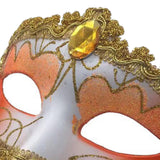 Maxbell Fox Half Face Mask Costume Cosplay Masquerade Ball Mask for Halloween Party White Orange