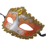 Maxbell Fox Half Face Mask Costume Cosplay Masquerade Ball Mask for Halloween Party White Orange