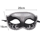 Maxbell Fox Half Face Mask Costume Cosplay Masquerade Ball Mask for Halloween Party Silver Black