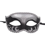 Maxbell Fox Half Face Mask Costume Cosplay Masquerade Ball Mask for Halloween Party Silver Black