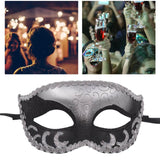 Maxbell Fox Half Face Mask Costume Cosplay Masquerade Ball Mask for Halloween Party Silver Black