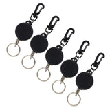 Maxbell 5 Pieces Retractable Keychain Clip Extendable Split Ring Pull Recoil 60cm
