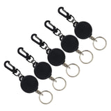 Maxbell 5 Pieces Retractable Keychain Clip Extendable Split Ring Pull Recoil 60cm