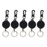 Maxbell 5 Pieces Retractable Keychain Clip Extendable Split Ring Pull Recoil 60cm