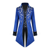 Maxbell Male Medieval Tailcoat Steampunk Lapel Overcoat Trench Coat Jacket Black S