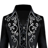 Maxbell Male Medieval Tailcoat Steampunk Lapel Overcoat Trench Coat Jacket Black S