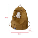 Maxbell Canvas Schoolbag Girls Large Capacity High School Student Backpack Yellow