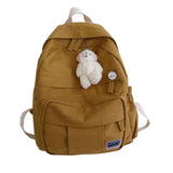 Maxbell Canvas Schoolbag Girls Large Capacity High School Student Backpack Yellow