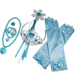 Maxbell Girls Princess Belle Costume Cosplay Props Glove Party Dress up Set blue