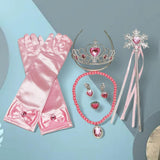 Maxbell Girls Princess Belle Costume Cosplay Props Glove Party Dress up Set pink