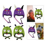 Maxbell Creative Devil Horns Knitted Funny Cute Handmade Hat  22 to 23cm purple