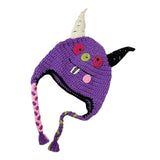 Maxbell Creative Devil Horns Knitted Funny Cute Handmade Hat  22 to 23cm purple