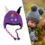 Maxbell Creative Devil Horns Knitted Funny Cute Handmade Hat  22 to 23cm purple