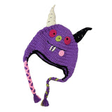 Maxbell Creative Devil Horns Knitted Funny Cute Handmade Hat  24cm purple