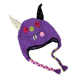 Maxbell Creative Devil Horns Knitted Funny Cute Handmade Hat  24cm purple