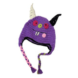 Maxbell Creative Devil Horns Knitted Funny Cute Handmade Hat  24cm purple