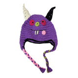 Maxbell Creative Devil Horns Knitted Funny Cute Handmade Hat  24cm purple