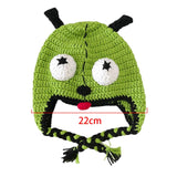 Maxbell Creative Devil Horns Knitted Funny Cute Handmade Hat  22 to 23cm green