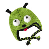 Maxbell Creative Devil Horns Knitted Funny Cute Handmade Hat  24cm green