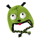 Maxbell Creative Devil Horns Knitted Funny Cute Handmade Hat  24cm green