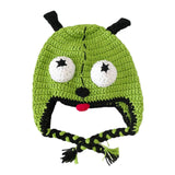 Maxbell Creative Devil Horns Knitted Funny Cute Handmade Hat  24cm green