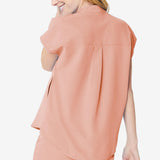 Maxbell Women Nursing Scrub Set Workwear Short Sleeve Work Clothes Top Pant pink L