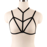 Maxbell Womens Strappy Harness Bra Hollow Out Cage Bra Cupless Bra Nightclub Wear