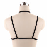 Maxbell Womens Strappy Harness Bra Hollow Out Cage Bra Cupless Bra Nightclub Wear