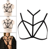 Maxbell Womens Strappy Harness Bra Hollow Out Cage Bra Cupless Bra Nightclub Wear
