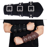 Maxbell 1Pcs Arm Guard Medieval Punk Accs Knight for Halloween Theme Party Unisex Black