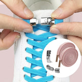 Maxbell Elastic No Tie Shoelaces Shoe Laces Quick Flat Adults Trainer  Pink